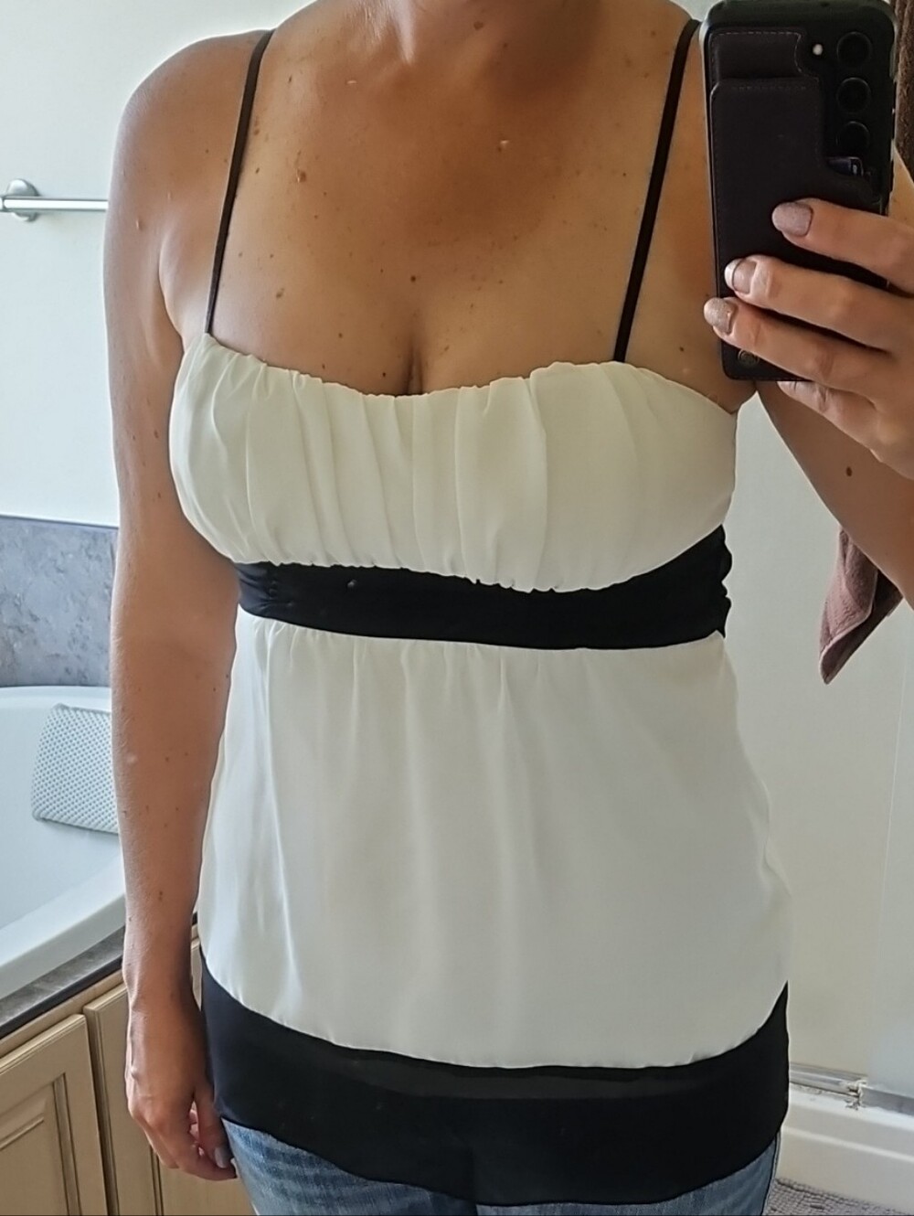 Trixxi Black and White Spaghetti Strap Camisole
